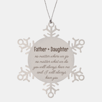 Load image into Gallery viewer, Father and Daughter Christmas Ornament Gift Stainless Steel Snowflake Ornament – front view

