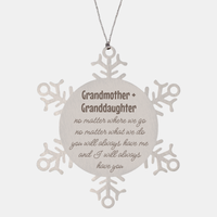 Load image into Gallery viewer, Grandmother and Granddaughter Christmas Ornament Gift Stainless Steel Snowflake Ornament – front view
