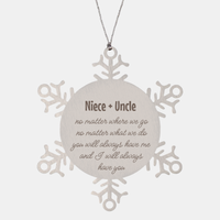 Load image into Gallery viewer, Niece and Uncle Christmas Ornament Gift Stainless Steel Snowflake Ornament – front view
