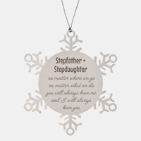 Load image into Gallery viewer, Stepfather and Stepdaughter Christmas Ornament Gift Stainless Steel Snowflake Ornament – front view
