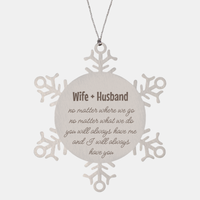 Load image into Gallery viewer, Wife and Husband Christmas Ornament Gift Stainless Steel Snowflake Ornament – front view
