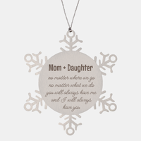 Load image into Gallery viewer, Mom and Daughter Christmas Ornament Gift Stainless Steel Snowflake Ornament – front view
