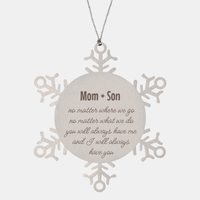 Load image into Gallery viewer, Mom and Son Christmas Ornament Gift Stainless Steel Snowflake Ornament – front view
