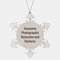 Load image into Gallery viewer, Photographic Retoucher and Restorer Gift Stainless Steel Snowflake Ornament Christmas Gift Awesome – front view
