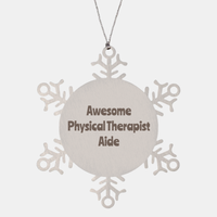 Load image into Gallery viewer, Physical Therapist Aide Gift Stainless Steel Snowflake Ornament Christmas Gift Awesome – front view
