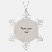Load image into Gallery viewer, Pilot Gift Stainless Steel Snowflake Ornament Christmas Gift Awesome – front view
