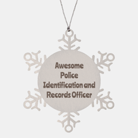 Load image into Gallery viewer, Police Identification and Records Officer Gift Stainless Steel Snowflake Ornament Christmas Gift Awesome – front view
