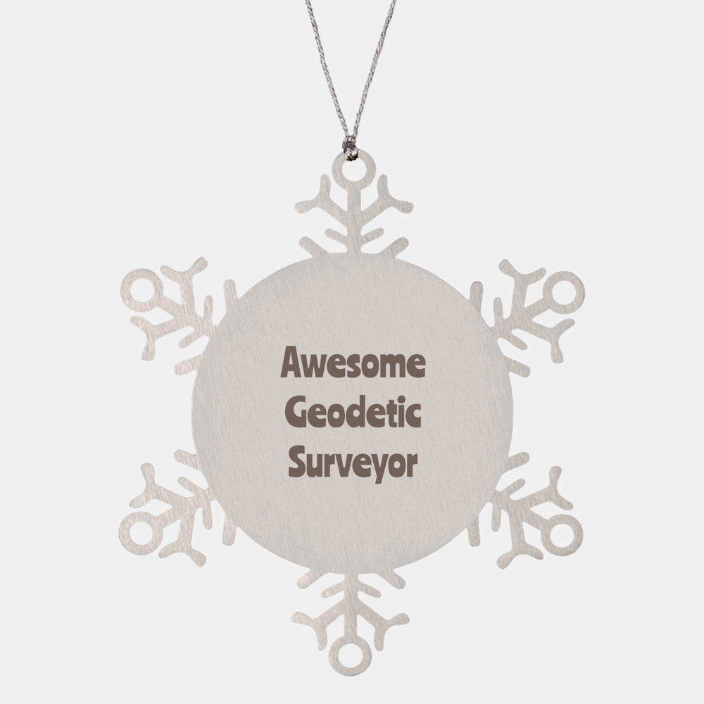 Geodetic Surveyor Gift Stainless Steel Snowflake Ornament Christmas Gift Awesome – front view