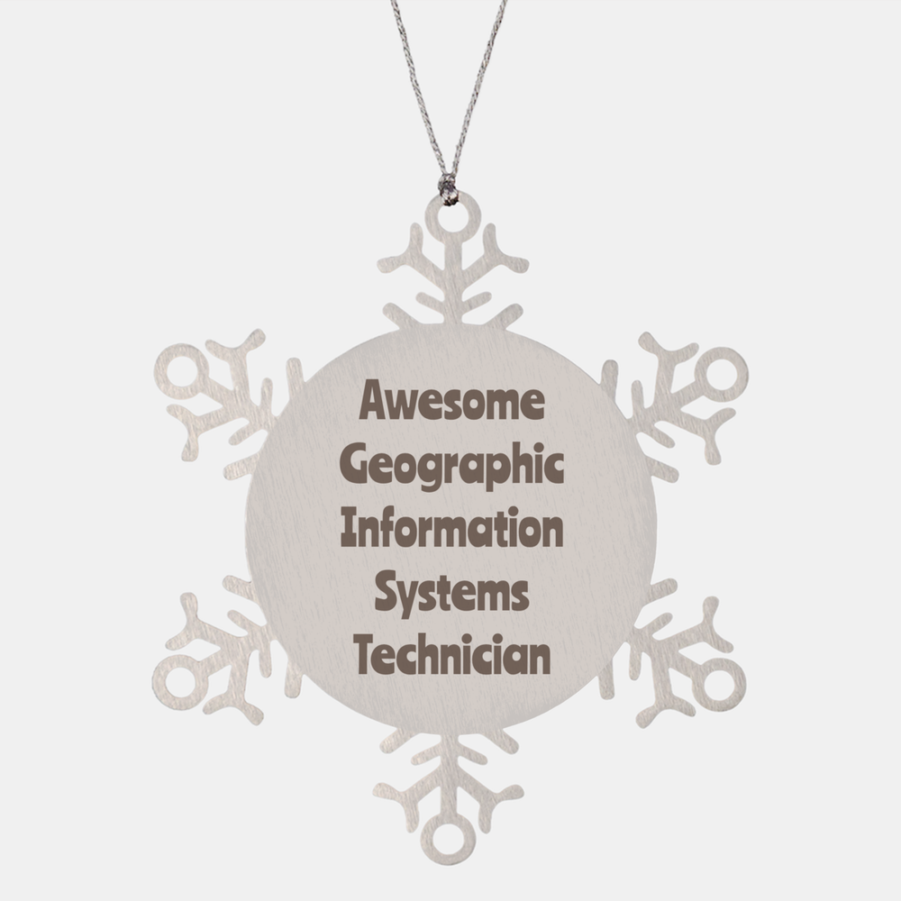 Geographic Information Systems Technician Gift Stainless Steel Snowflake Ornament Christmas Gift Awesome – front view