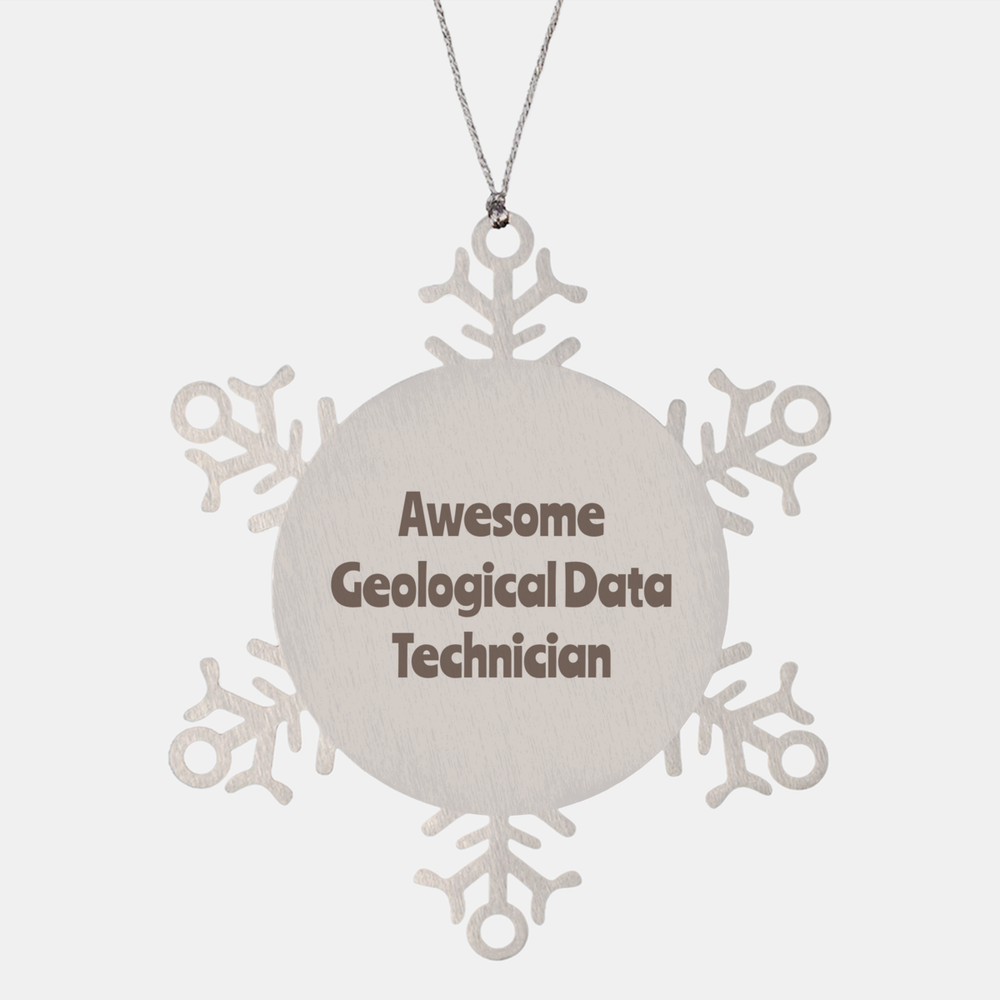 Geological Data Technician Gift Stainless Steel Snowflake Ornament Christmas Gift Awesome – front view