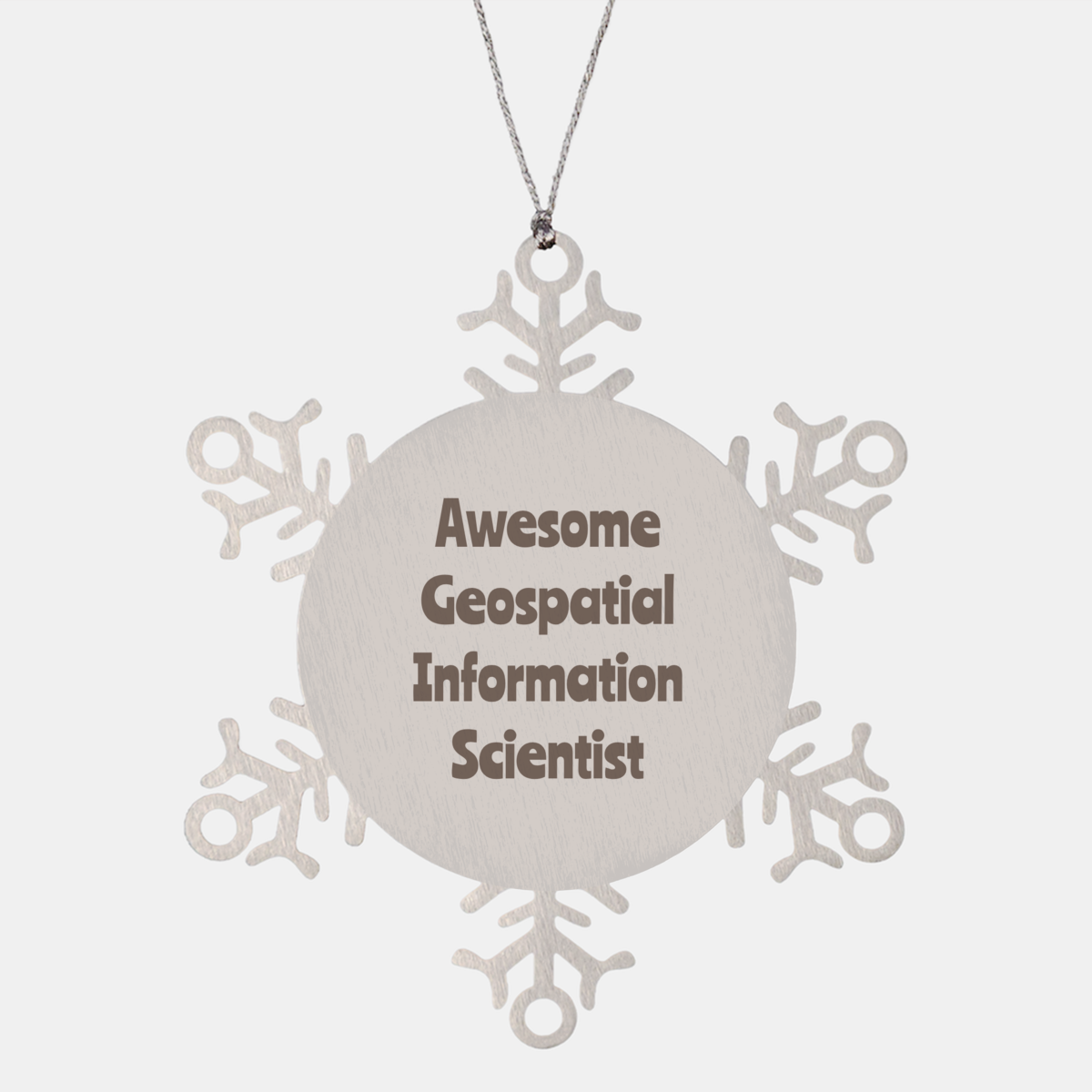 Geospatial Information Scientist Gift Stainless Steel Snowflake Ornament Christmas Gift Awesome – front view