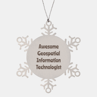 Load image into Gallery viewer, Geospatial Information Technologist Gift Stainless Steel Snowflake Ornament Christmas Gift Awesome – front view
