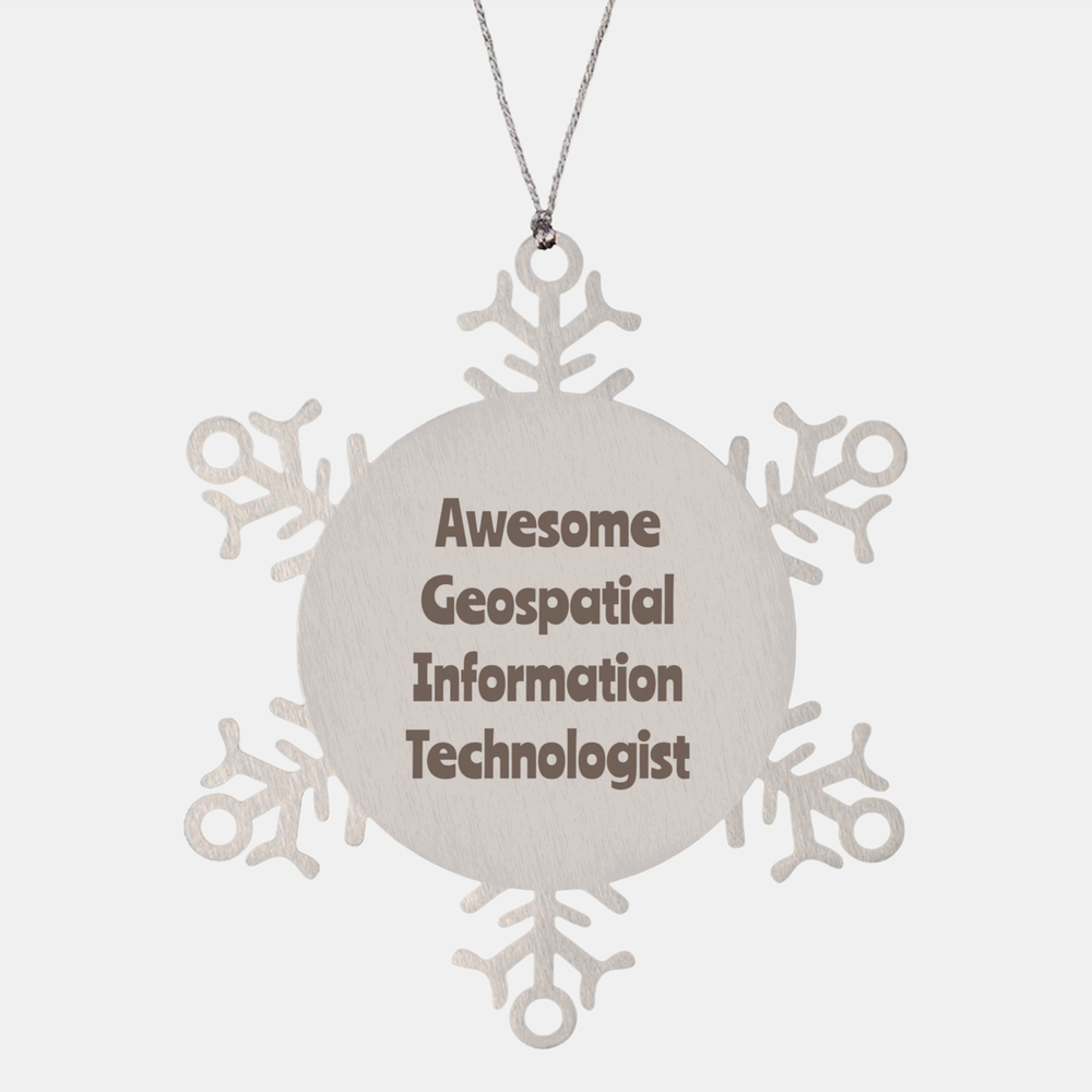 Geospatial Information Technologist Gift Stainless Steel Snowflake Ornament Christmas Gift Awesome – front view