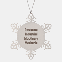 Load image into Gallery viewer, Industrial Machinery Mechanic Gift Stainless Steel Snowflake Ornament Christmas Gift Awesome – front view
