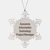 Load image into Gallery viewer, Information Technology Project Manager Gift Stainless Steel Snowflake Ornament Christmas Gift Awesome – front view
