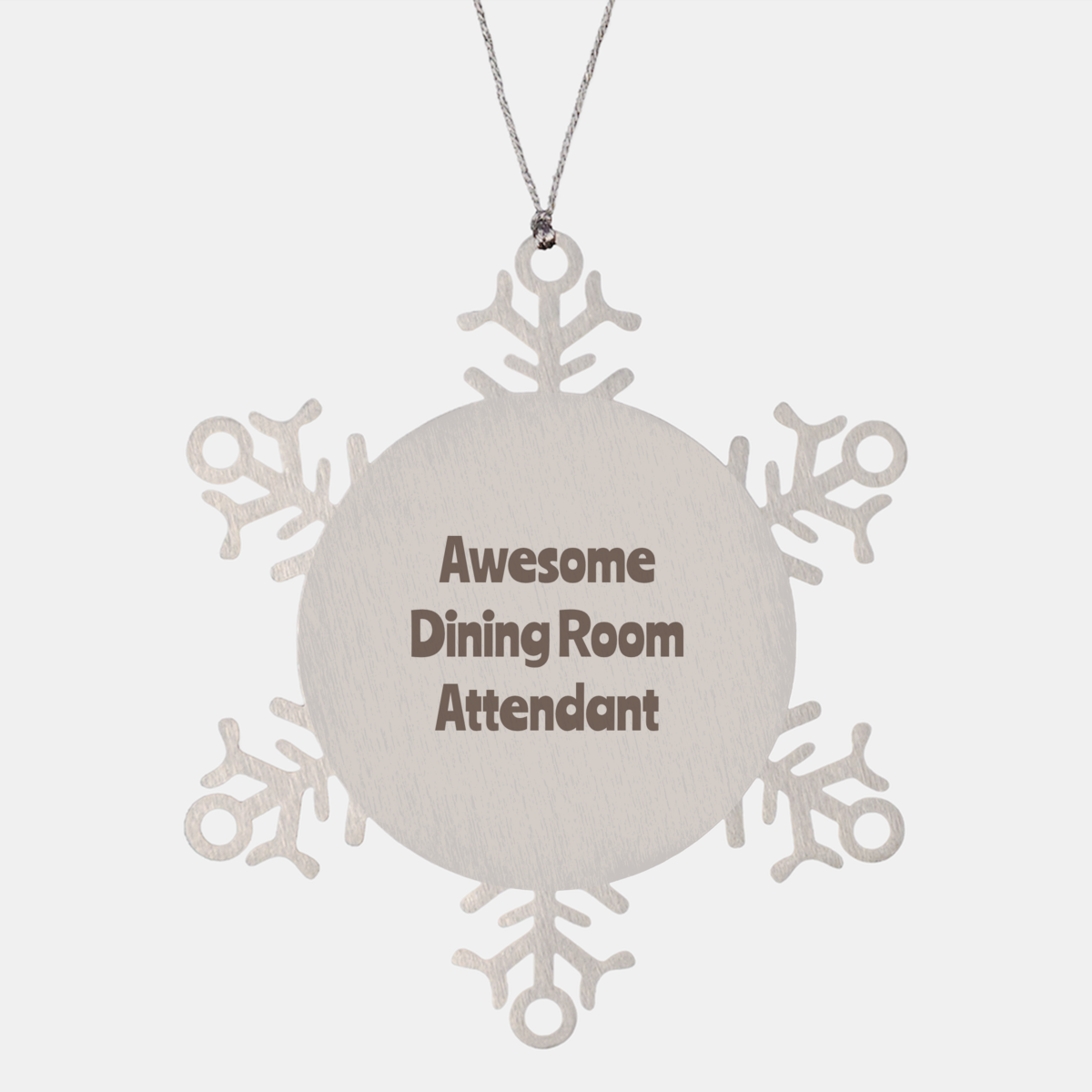 Dining Room Attendant Gift Stainless Steel Snowflake Ornament Christmas Gift Awesome – front view