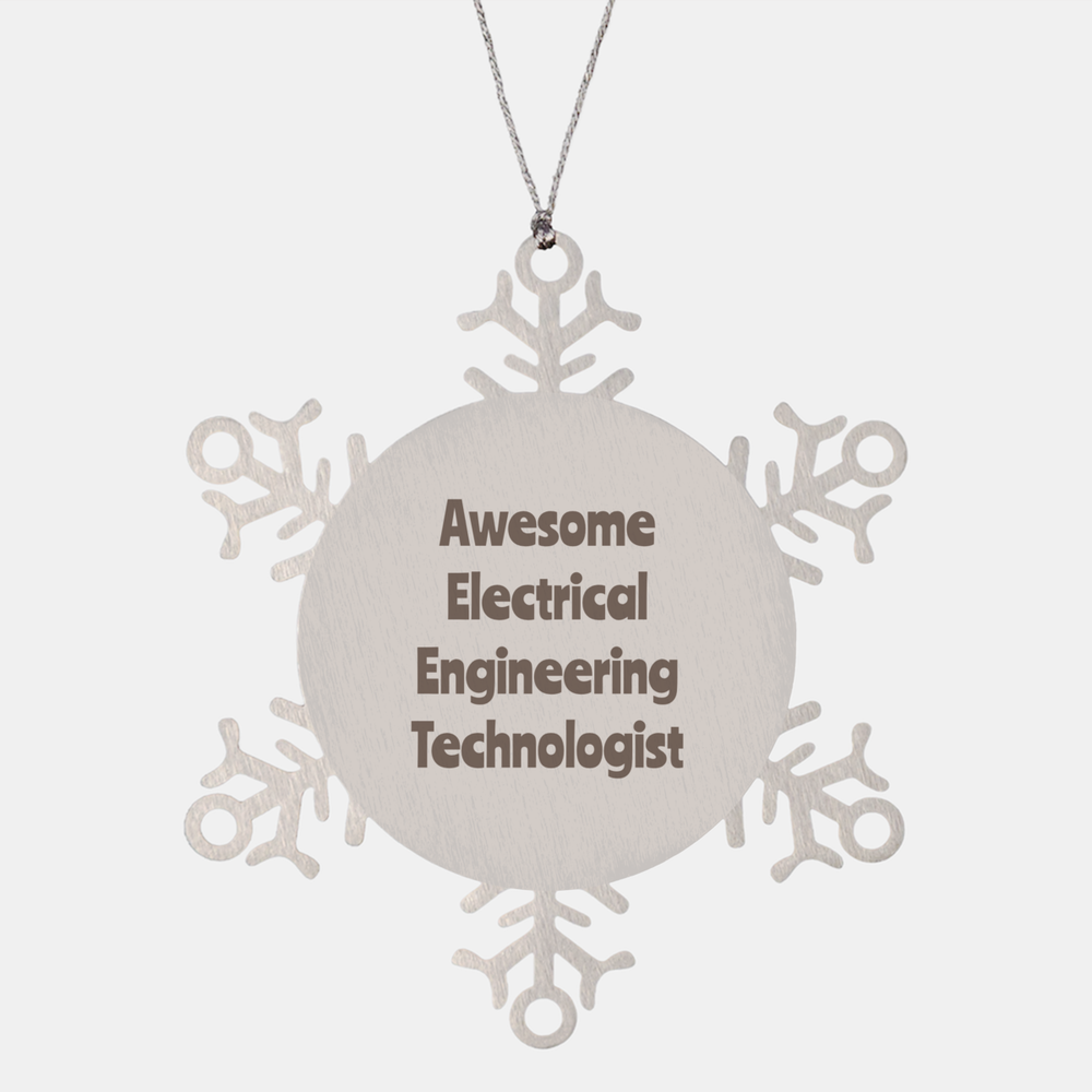 Electrical Engineering Technologist Gift Stainless Steel Snowflake Ornament Christmas Gift Awesome – front view