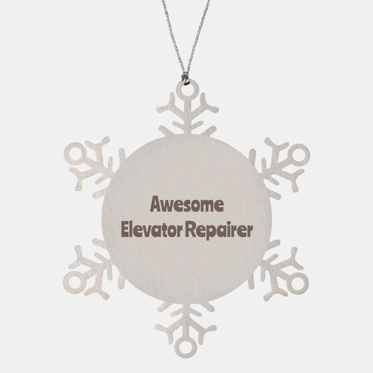Elevator Repairer Gift Stainless Steel Snowflake Ornament Christmas Gift Awesome – front view