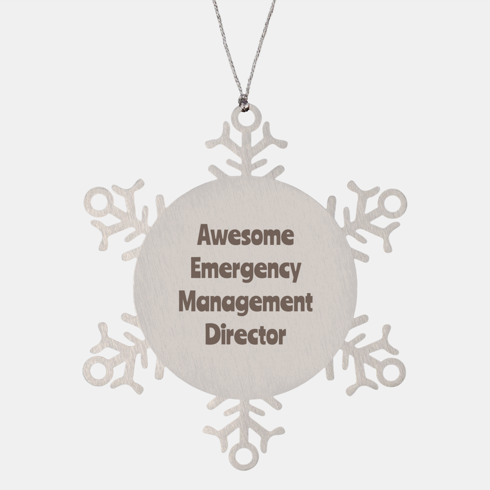 Emergency Management Director Gift Stainless Steel Snowflake Ornament Christmas Gift Awesome – front view