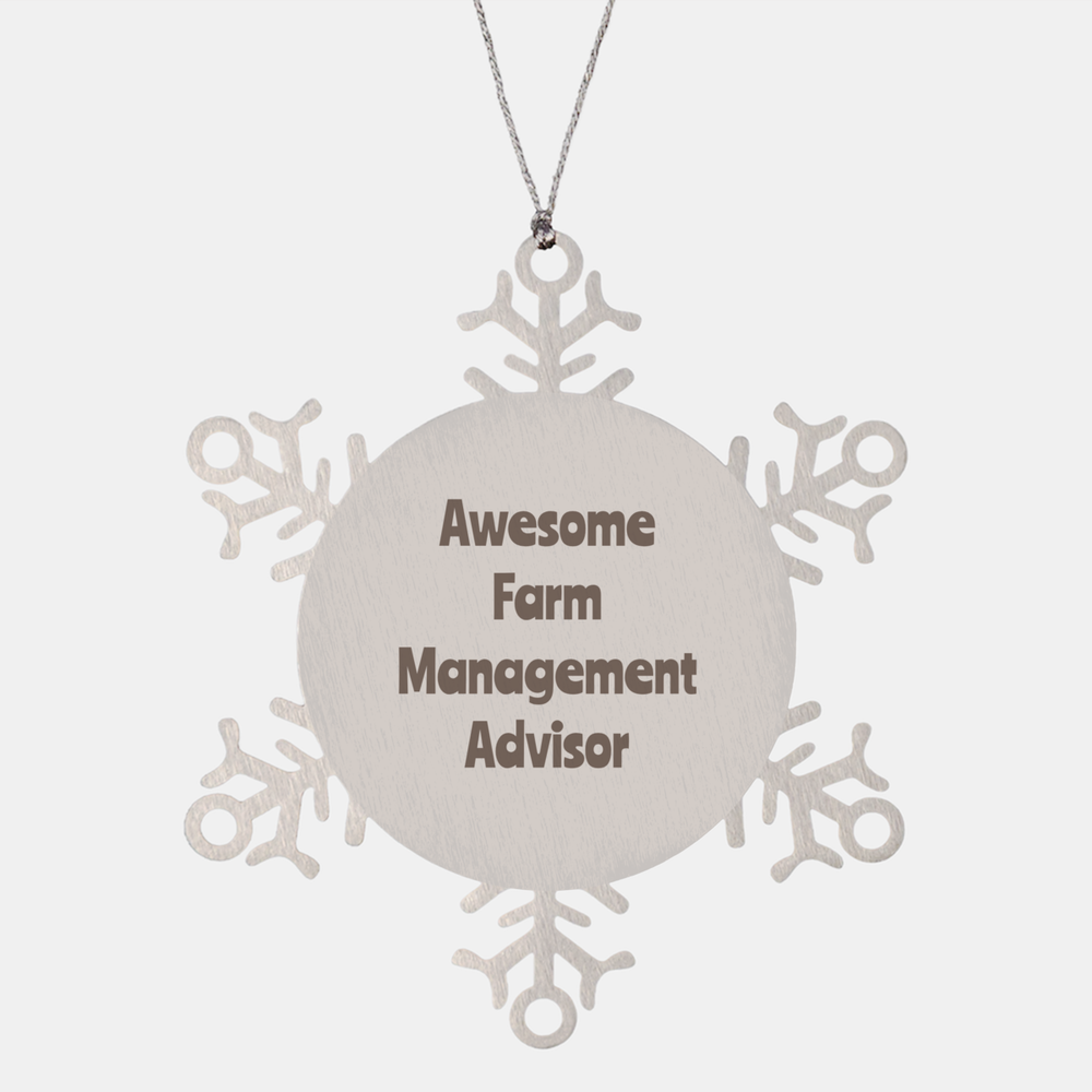 Farm Management Advisor Gift Stainless Steel Snowflake Ornament Christmas Gift Awesome – front view