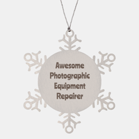 Load image into Gallery viewer, Photographic Equipment Repairer Gift Stainless Steel Snowflake Ornament Christmas Gift Awesome – front view
