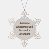 Load image into Gallery viewer, Amusement and Recreation Attendant Gift Stainless Steel Snowflake Ornament Christmas Gift Awesome – front view
