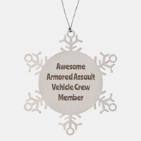 Load image into Gallery viewer, Armored Assault Vehicle Crew Member Gift Stainless Steel Snowflake Ornament Christmas Gift Awesome – front view
