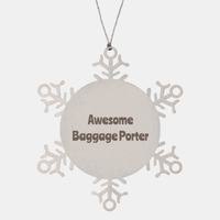 Load image into Gallery viewer, Baggage Porter Gift Stainless Steel Snowflake Ornament Christmas Gift Awesome – front view
