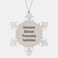 Load image into Gallery viewer, Biofuels Processing Technician Gift Stainless Steel Snowflake Ornament Christmas Gift Awesome – front view
