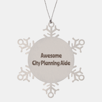 Load image into Gallery viewer, City Planning Aide Gift Stainless Steel Snowflake Ornament Christmas Gift Awesome – front view
