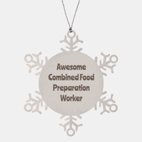 Load image into Gallery viewer, Combined Food Preparation Worker Gift Stainless Steel Snowflake Ornament Christmas Gift Awesome – front view
