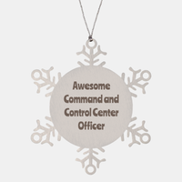 Load image into Gallery viewer, Command and Control Center Officer Gift Stainless Steel Snowflake Ornament Christmas Gift Awesome – front view
