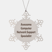 Load image into Gallery viewer, Computer Network Support Specialist Gift Stainless Steel Snowflake Ornament Christmas Gift Awesome – front view
