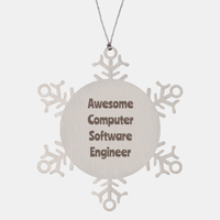 Load image into Gallery viewer, Computer Software Engineer Gift Stainless Steel Snowflake Ornament Christmas Gift Awesome – front view
