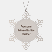 Load image into Gallery viewer, Criminal Justice Teacher Gift Stainless Steel Snowflake Ornament Christmas Gift Awesome – front view
