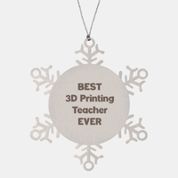 Load image into Gallery viewer, Best 3D Printing Teacher Ever Ornament Gift Stainless Steel Snowflake Ornament Christmas – front view
