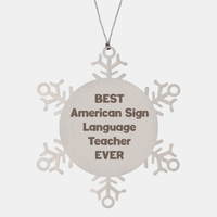 Load image into Gallery viewer, Best American Sign Language Teacher Ever Ornament Gift Stainless Steel Snowflake Ornament Christmas – front view

