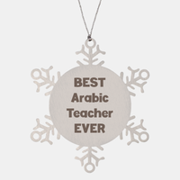 Load image into Gallery viewer, Best Arabic Teacher Ever Ornament Gift Stainless Steel Snowflake Ornament Christmas – front view

