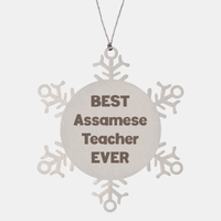 Load image into Gallery viewer, Best Assamese Teacher Ever Ornament Gift Stainless Steel Snowflake Ornament Christmas – front view
