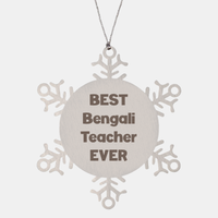 Load image into Gallery viewer, Best Bengali Teacher Ever Ornament Gift Stainless Steel Snowflake Ornament Christmas – front view
