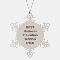 Load image into Gallery viewer, Best Business Education Teacher Ever Ornament Gift Stainless Steel Snowflake Ornament Christmas – front view
