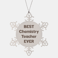 Load image into Gallery viewer, Best Chemistry Teacher Ever Ornament Gift Stainless Steel Snowflake Ornament Christmas – front view
