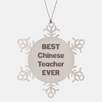 Load image into Gallery viewer, Best Chinese Teacher Ever Ornament Gift Stainless Steel Snowflake Ornament Christmas – front view
