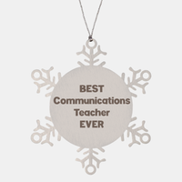 Load image into Gallery viewer, Best Communications Teacher Ever Ornament Gift Stainless Steel Snowflake Ornament Christmas – front view
