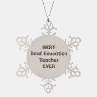 Load image into Gallery viewer, Best Deaf Education Teacher Ever Ornament Gift Stainless Steel Snowflake Ornament Christmas – front view
