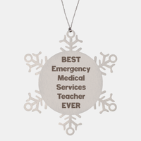 Load image into Gallery viewer, Best Emergency Medical Services Teacher Ever Ornament Gift Stainless Steel Snowflake Ornament Christmas – front view
