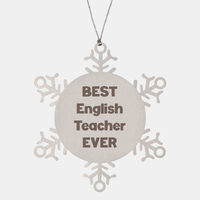 Load image into Gallery viewer, Best English Teacher Ever Ornament Gift Stainless Steel Snowflake Ornament Christmas – front view
