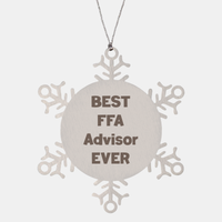 Load image into Gallery viewer, Best FFA Advisor Ever Ornament Gift Stainless Steel Snowflake Ornament Christmas – front view
