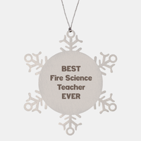 Load image into Gallery viewer, Best Fire Science Teacher Ever Ornament Gift Stainless Steel Snowflake Ornament Christmas – front view
