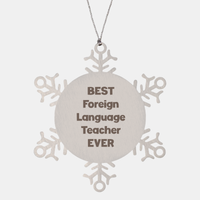 Load image into Gallery viewer, Best Foreign Language Teacher Ever Ornament Gift Stainless Steel Snowflake Ornament Christmas – front view
